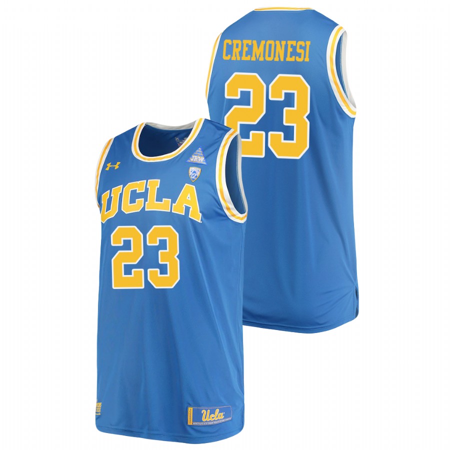 men's ucla bruins logan cremonesi 2021 replica performance college basketball blue jersey