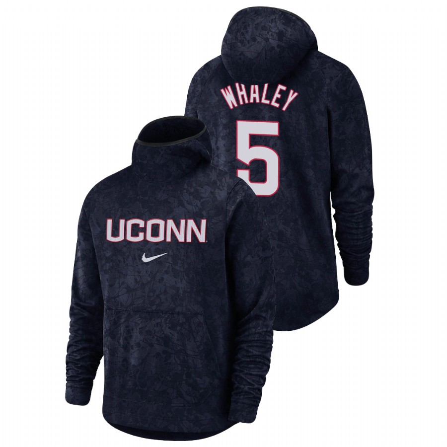 men's uconn huskies isaiah whaley team logo pullover navy basketball spotlight hoodie
