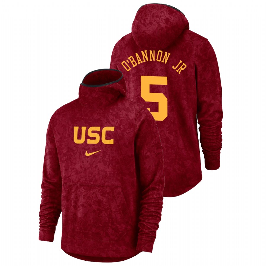 men's usc trojans charles o'bannon jr. team logo pullover cardinal basketball spotlight hoodie