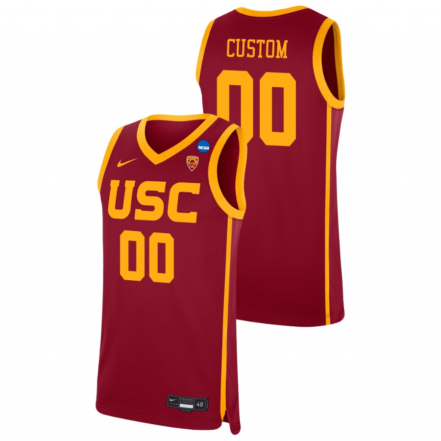 men's usc trojans custom 2021 replica college basketball red jersey