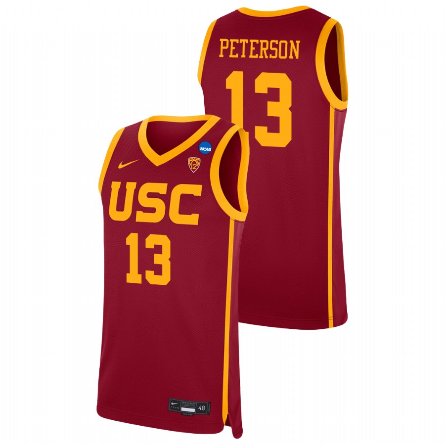 men's usc trojans drew peterson 2021 replica college basketball red jersey