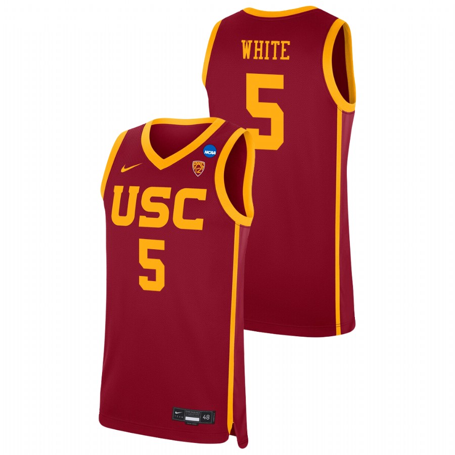 men's usc trojans isaiah white 2021 replica college basketball red jersey