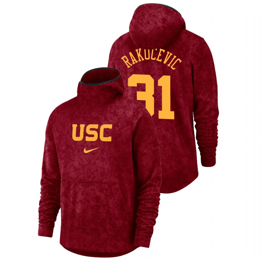 men's usc trojans nick rakocevic team logo pullover cardinal basketball spotlight hoodie