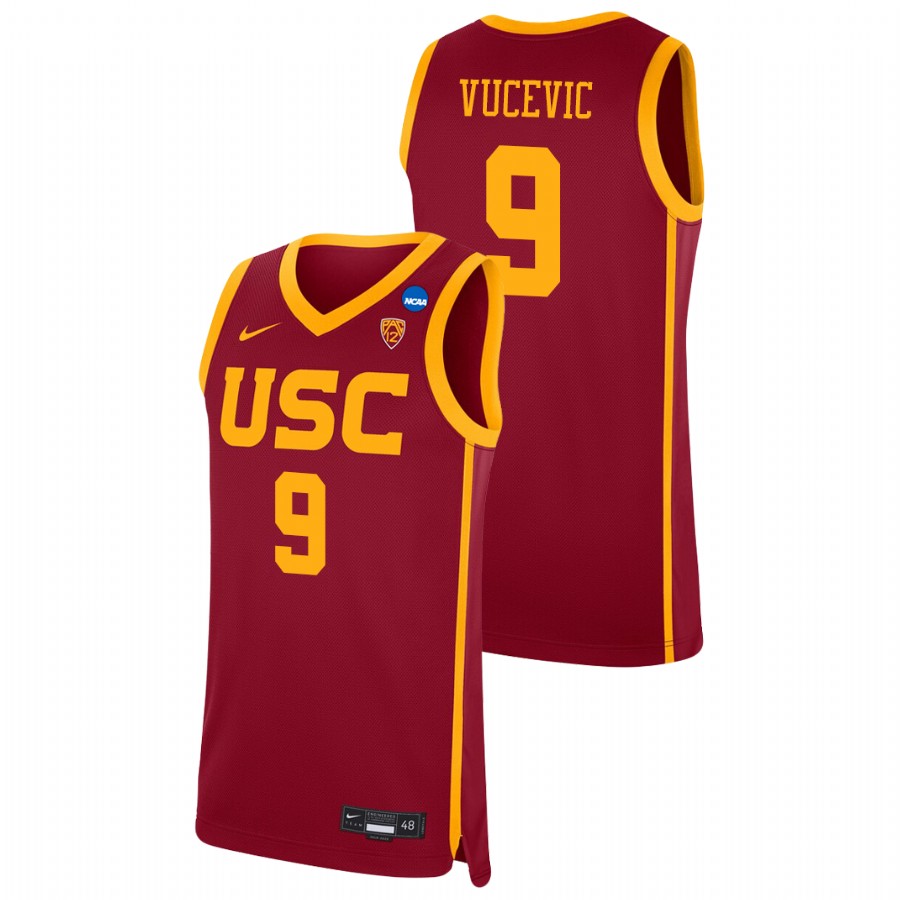 men's usc trojans nikola vucevic 2021 replica college basketball red jersey