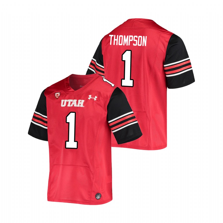 men's utah utes bryan thompson red college football premiere jersey