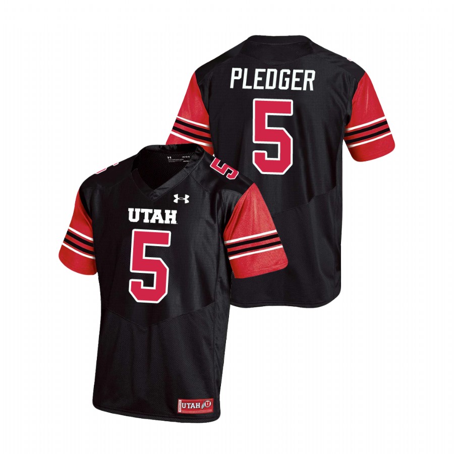 men's utah utes tj pledger football replica black jersey