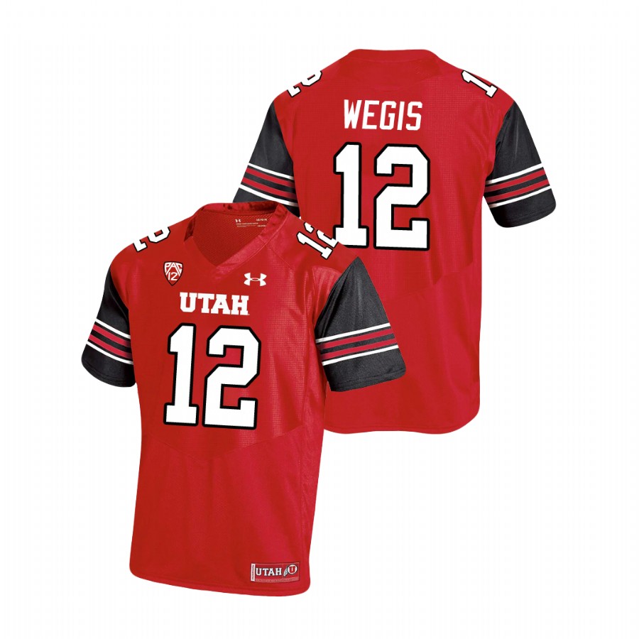 men's utah utes tyler wegis red premier performance football jersey