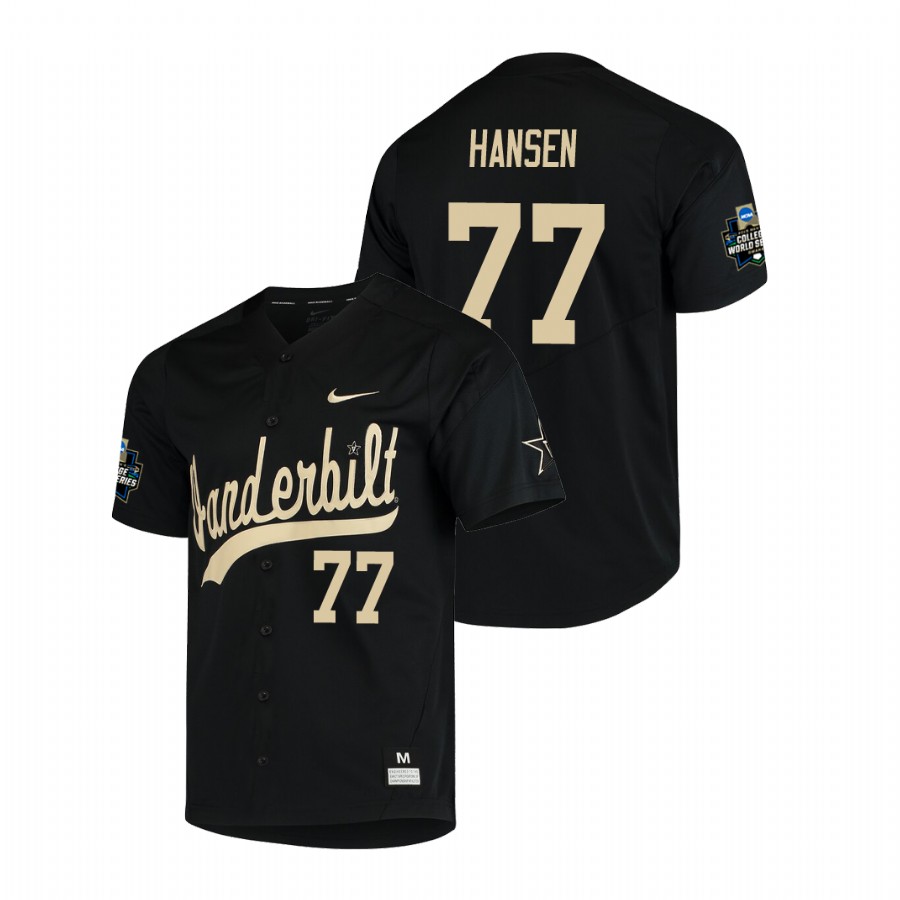 men's vanderbilt commodores brett hansen baseball college world series black jersey