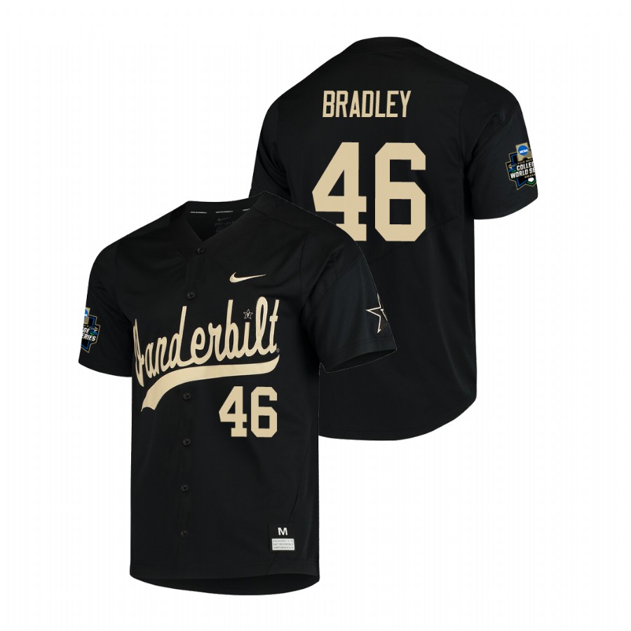 men's vanderbilt commodores gage bradley baseball college world series black jersey