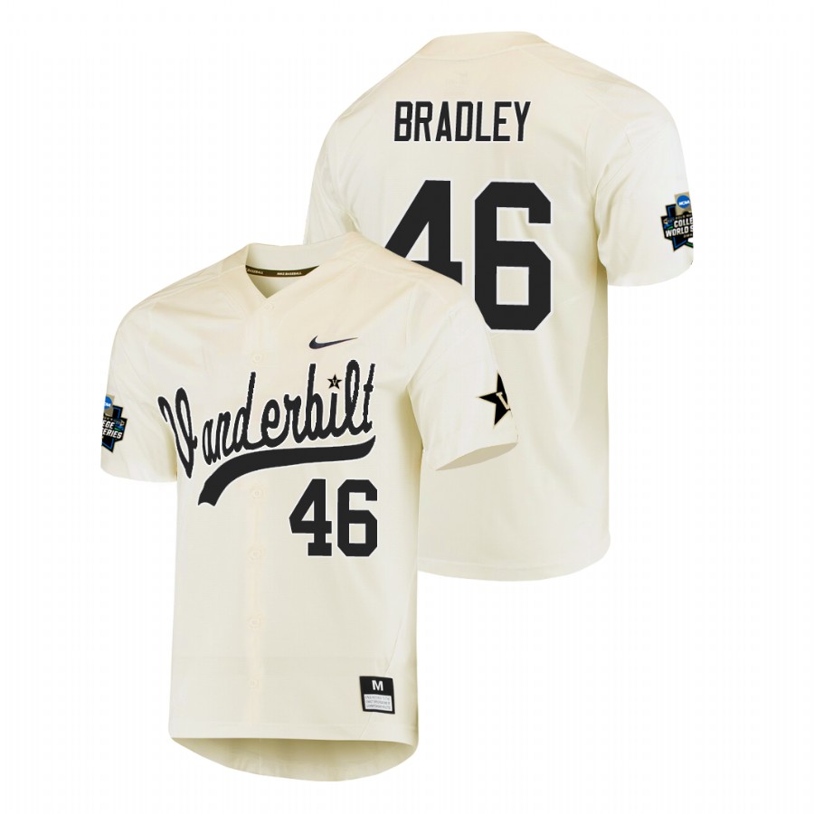 men's vanderbilt commodores gage bradley baseball college world series cream jersey