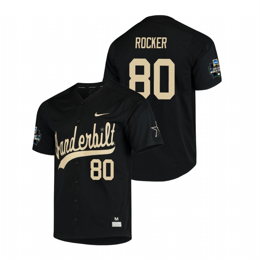 men's vanderbilt commodores kumar rocker baseball college world series black jersey
