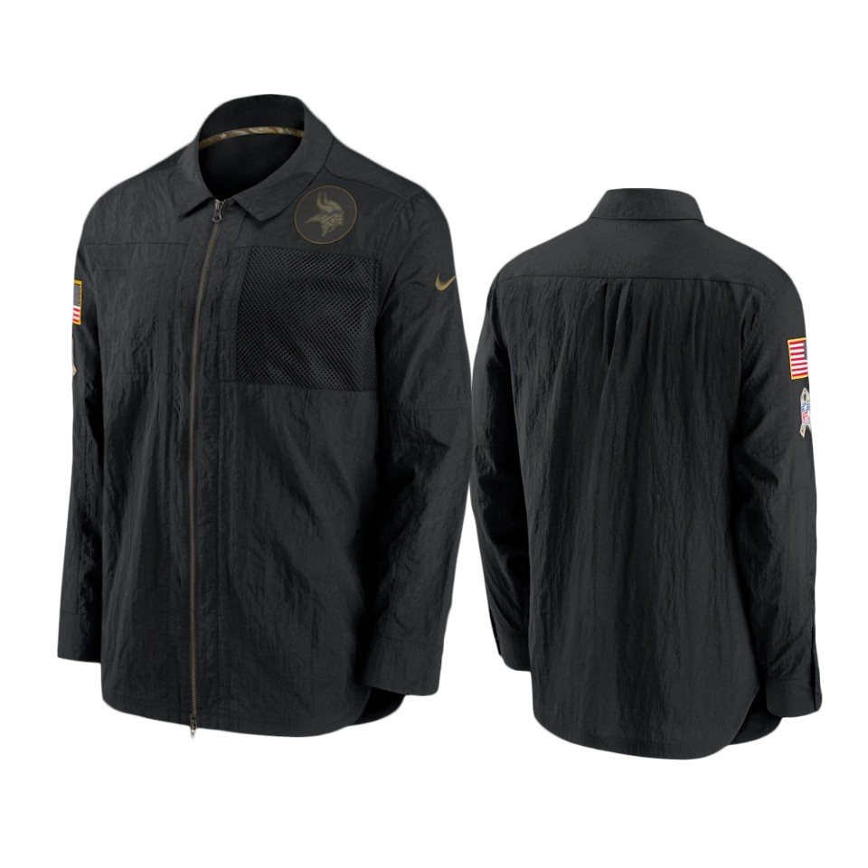 men's vikings black 2020 salute to service sideline jacket