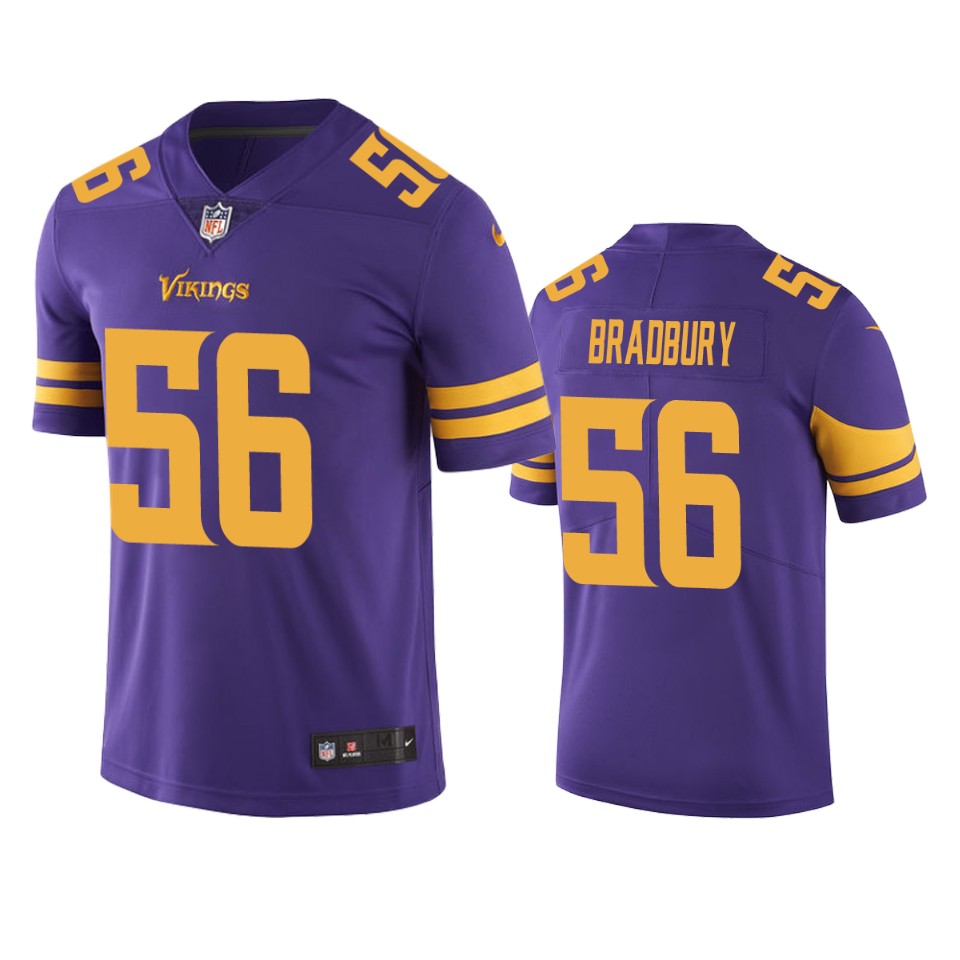 men's vikings garrett bradbury purple color rush limited jersey