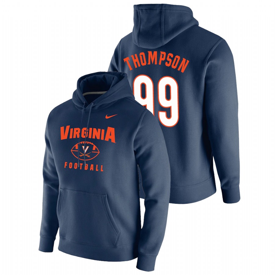 men's virginia cavaliers keytaon thompson football pullover navy oopty oop hoodie