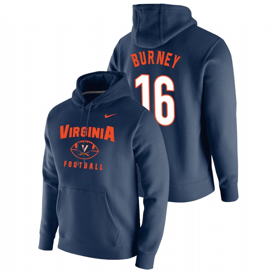 men's virginia cavaliers richard burney football pullover navy oopty oop hoodie