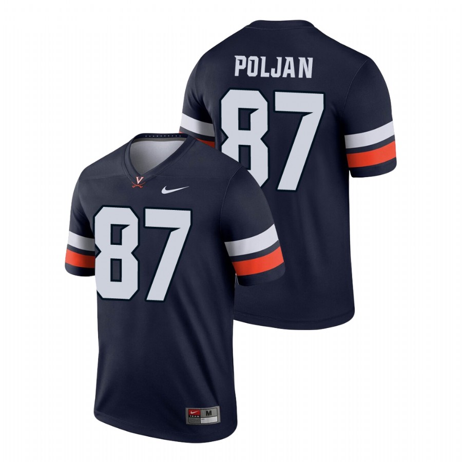 men's virginia cavaliers tony poljan navy legend football jersey