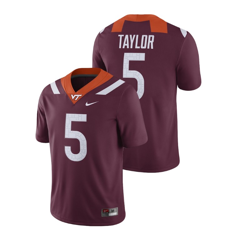 men's virginia tech hokies 5 tyrod taylor maroon alumni football game player jersey