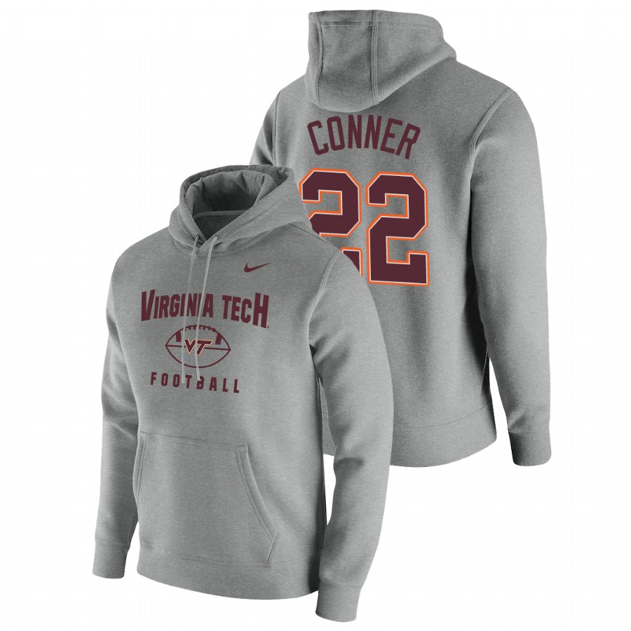 men's virginia tech hokies chamarri conner football pullover gray oopty oop hoodie