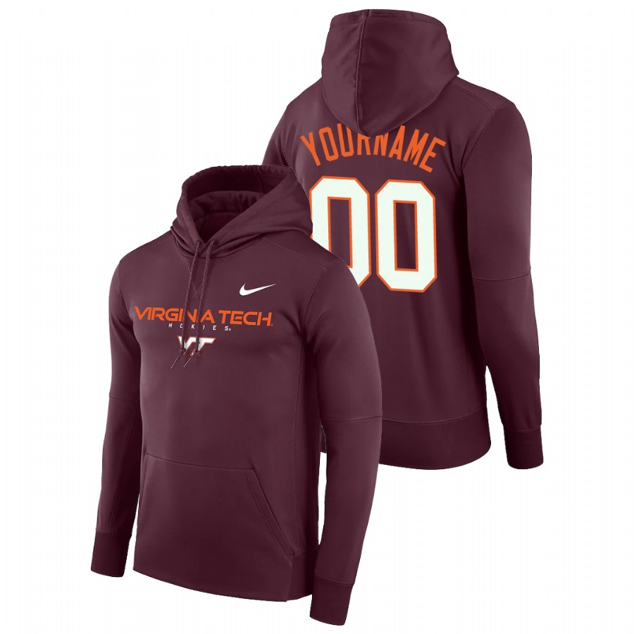 men's virginia tech hokies custom pullover maroon facility performance hoodie