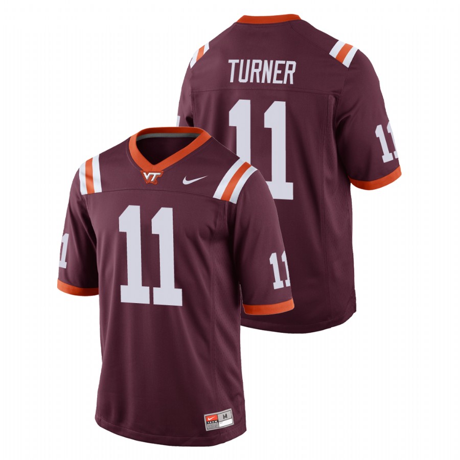 men's virginia tech hokies tre turner maroon replica football game jersey