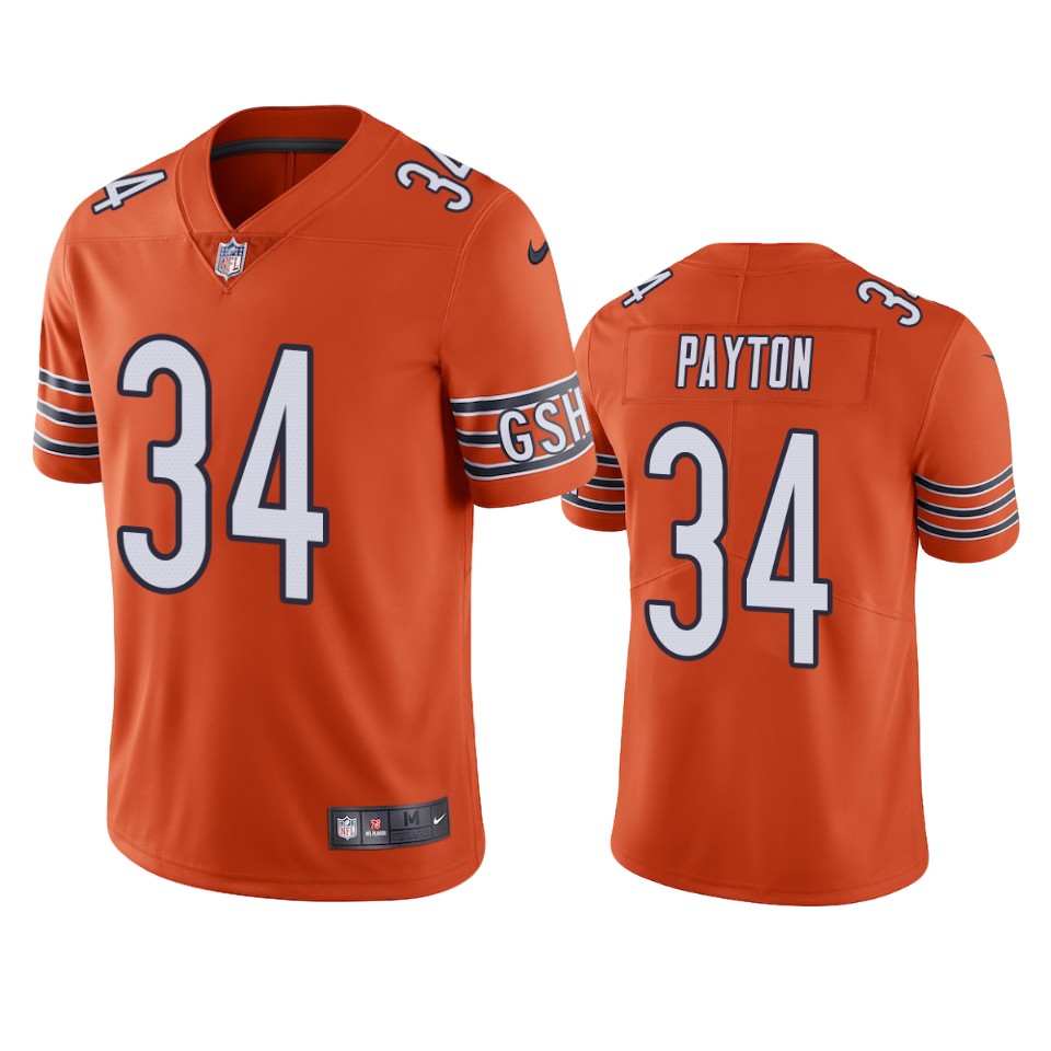 men's walter payton bears orange vapor jersey