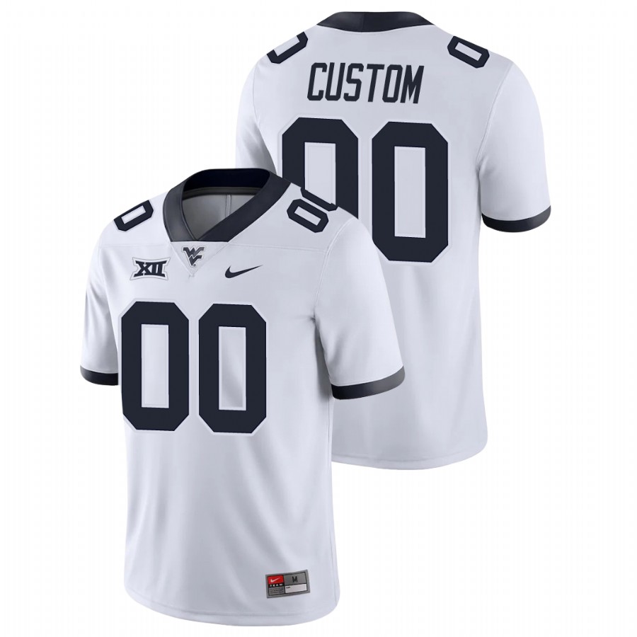 men's west virginia mountaineers custom white game college football jersey
