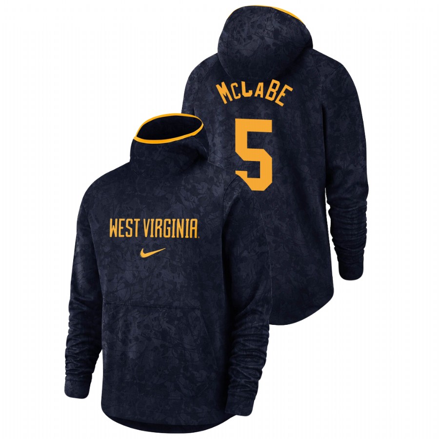 men's west virginia mountaineers jordan mccabe team logo pullover navy basketball spotlight hoodie