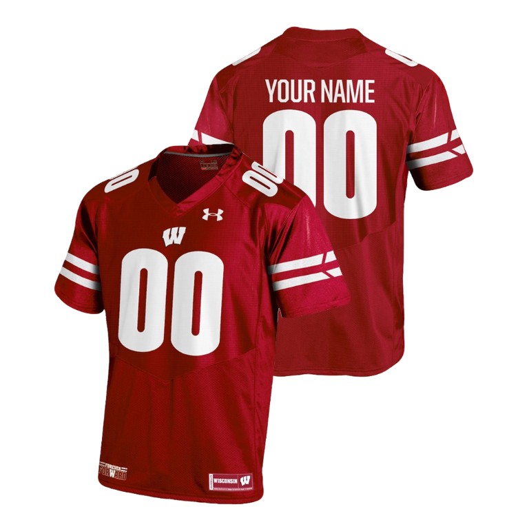 men's wisconsin badgers 00 custom red college football 2018 tc jersey