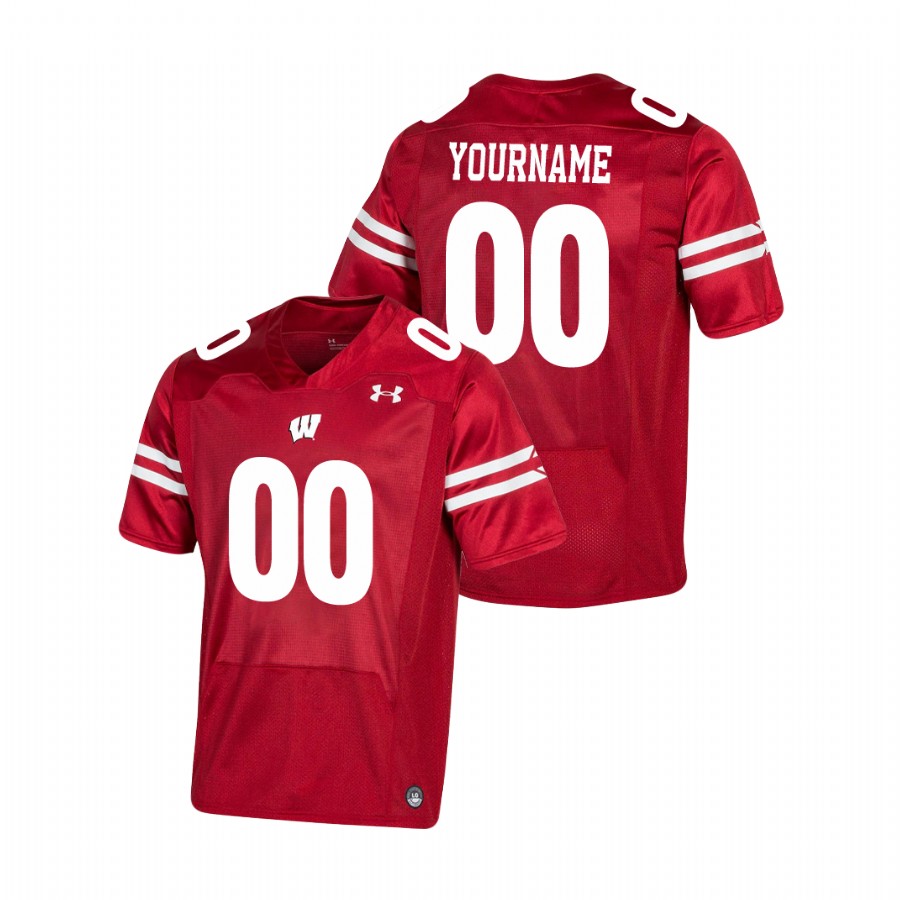 men's wisconsin badgers custom red premier football jersey