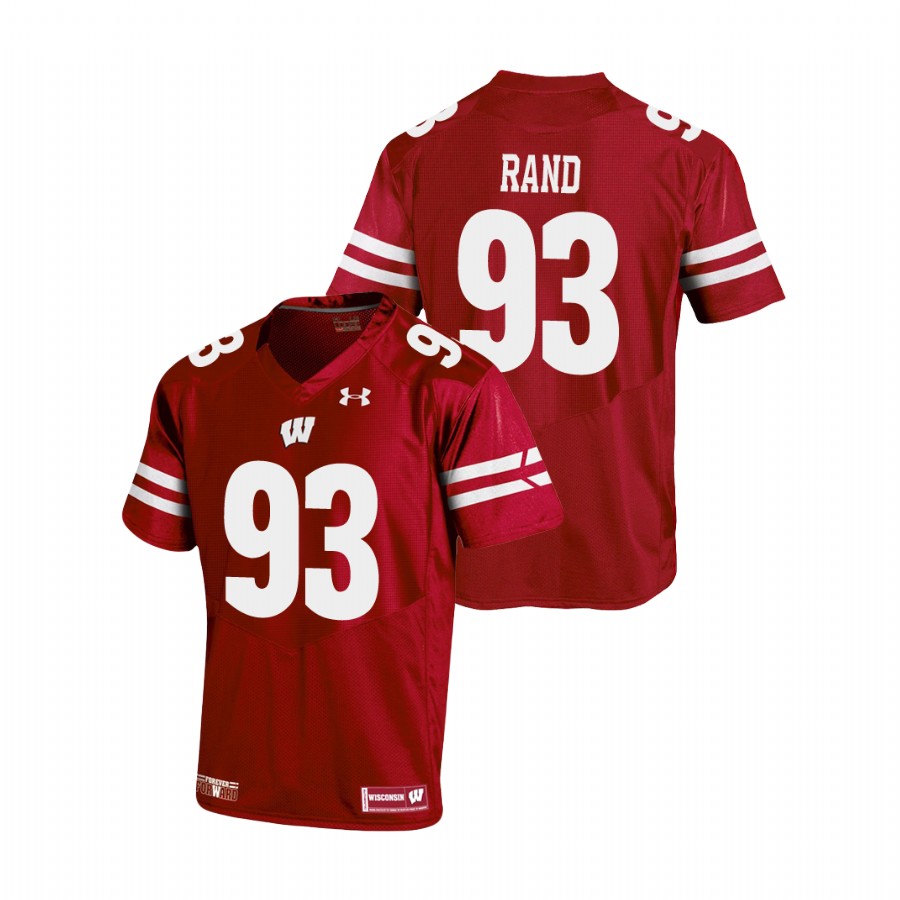 men's wisconsin badgers garrett rand red replica football jersey