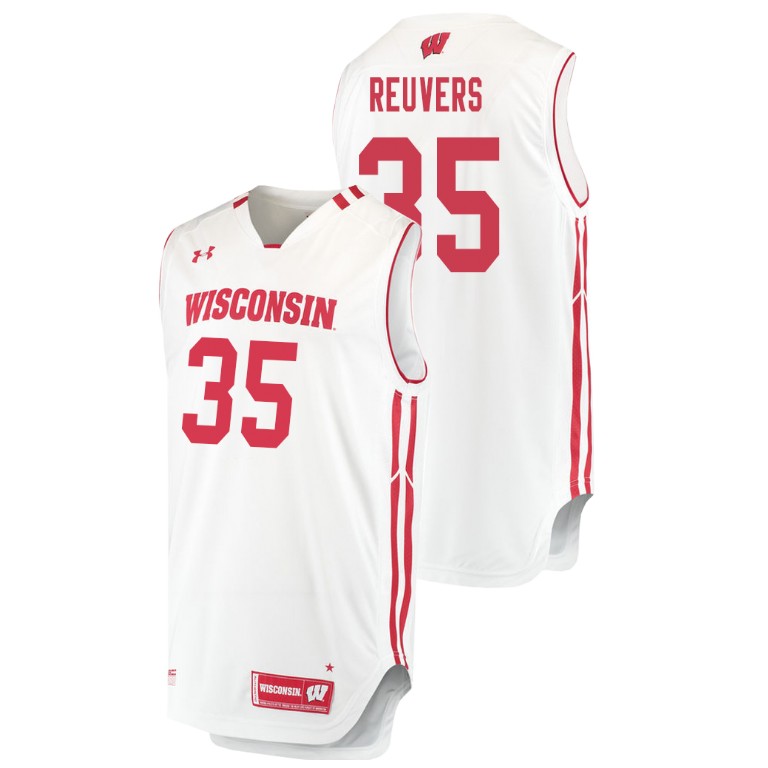 men's wisconsin badgers nate reuvers white replica college basketball jersey