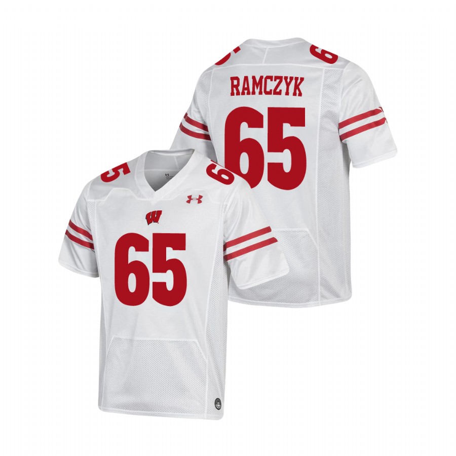 men's wisconsin badgers ryan ramczyk white replica football jersey
