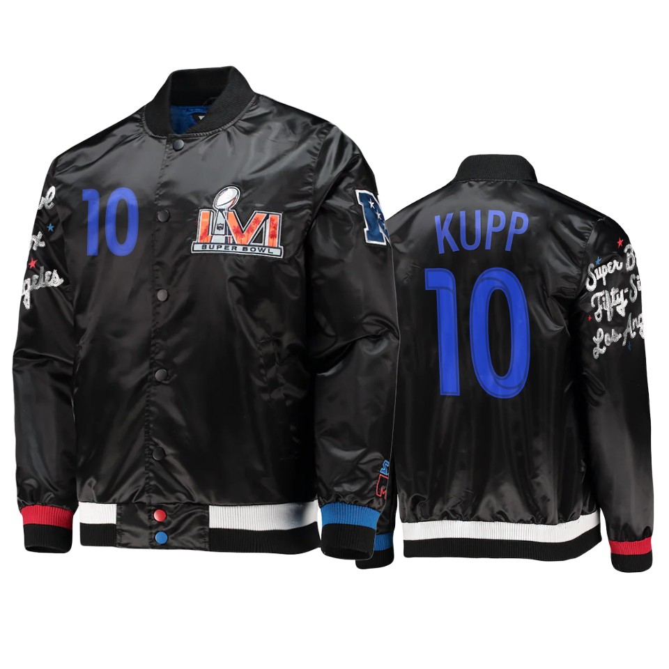 men los angeles rams cooper kupp black starter x msx by michael strahan jacket