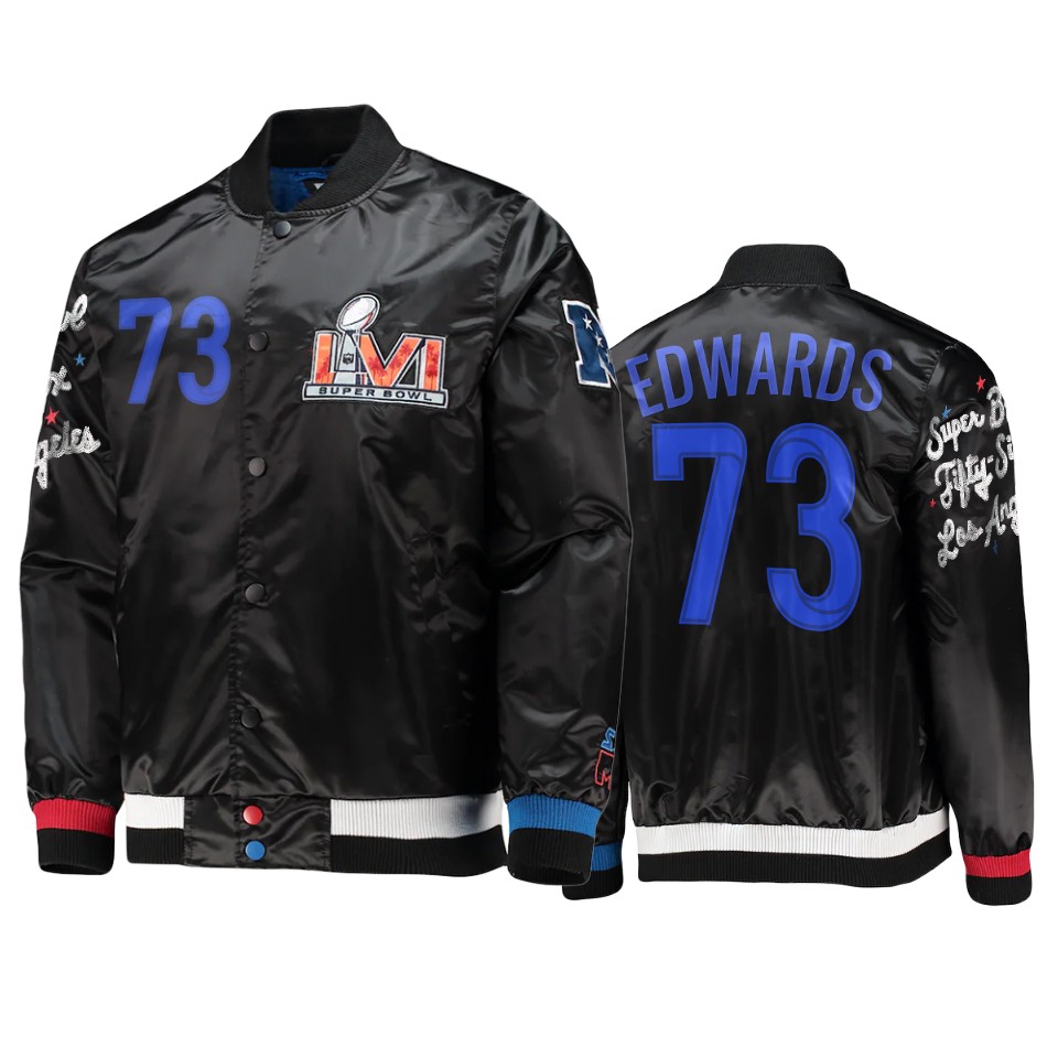 men los angeles rams david edwards black starter x msx by michael strahan jacket