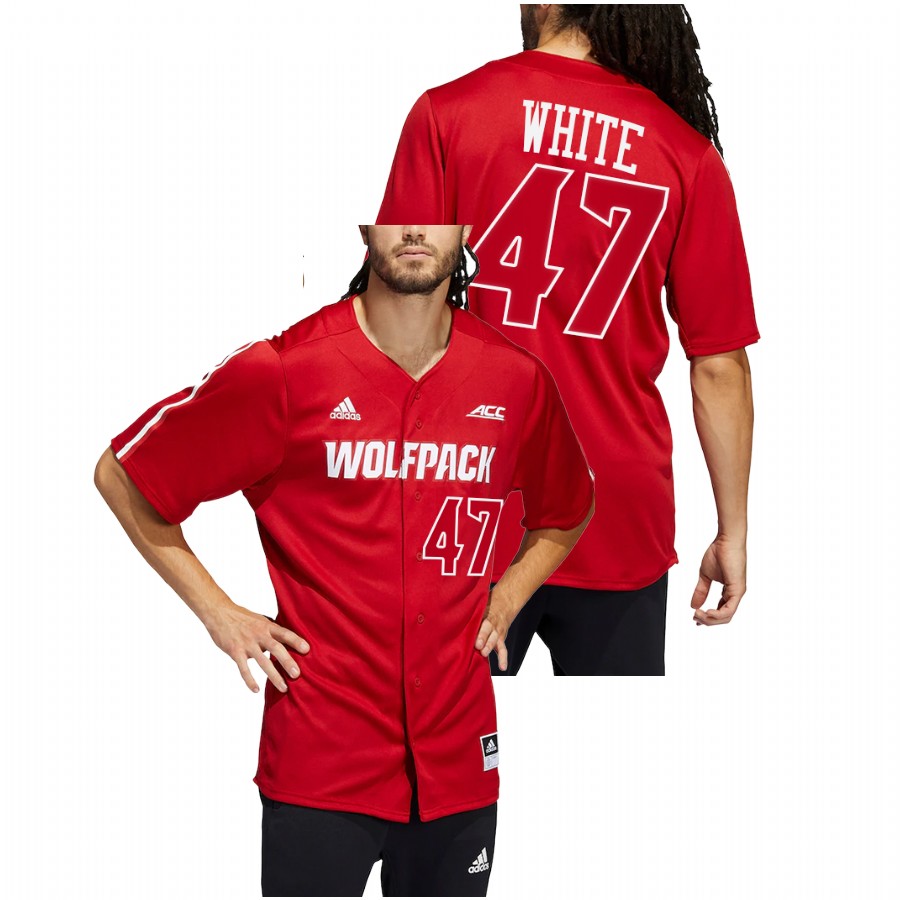 men nc state wolfpack tommy white red college baseball replica jersey