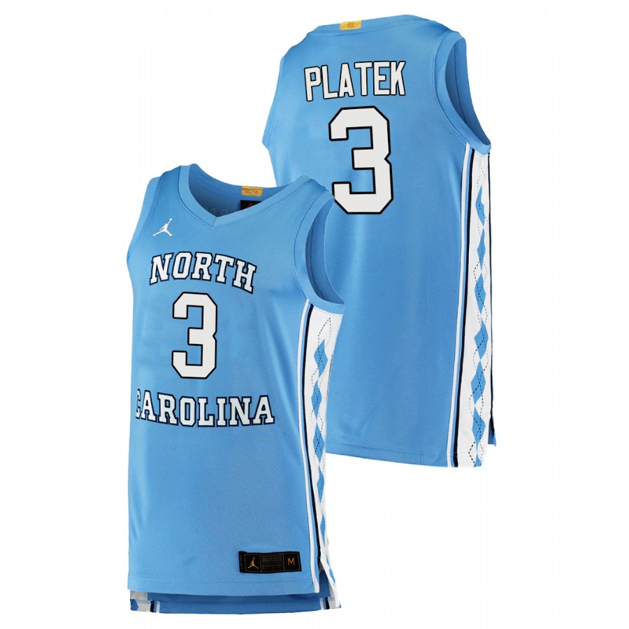 men north carolina tar heels andrew platek 2020 21 college basketball authentic blue jersey