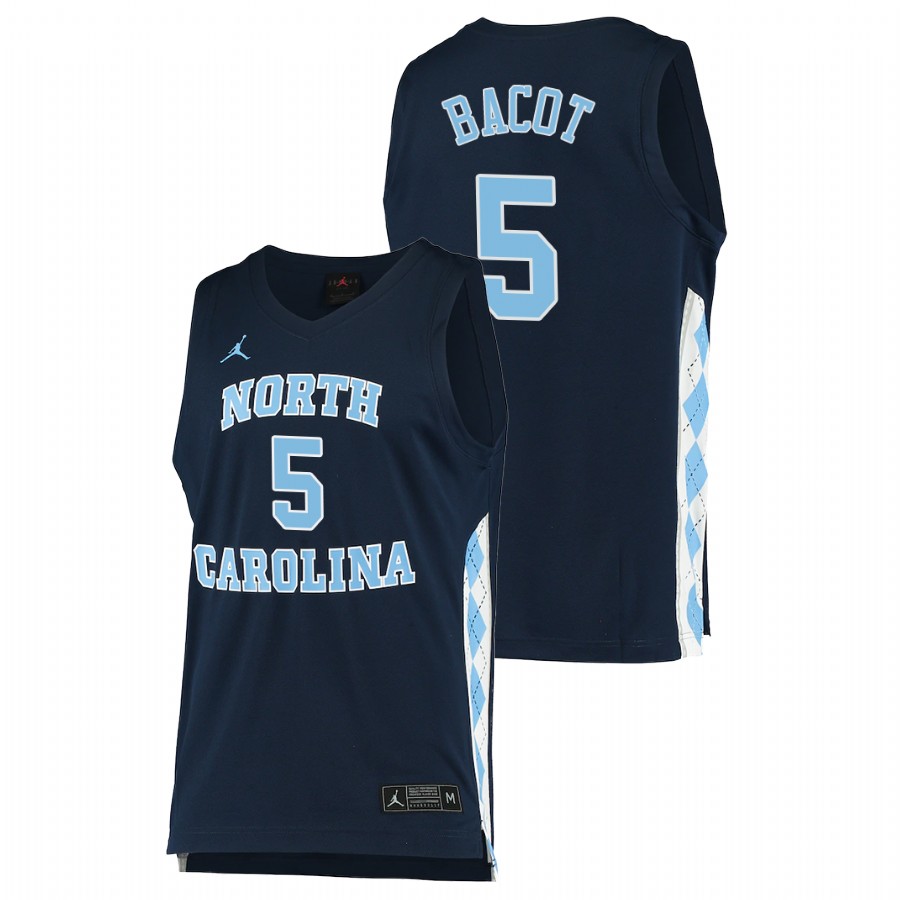 men north carolina tar heels armando bacot 2020 21 alternate college basketball navy jersey