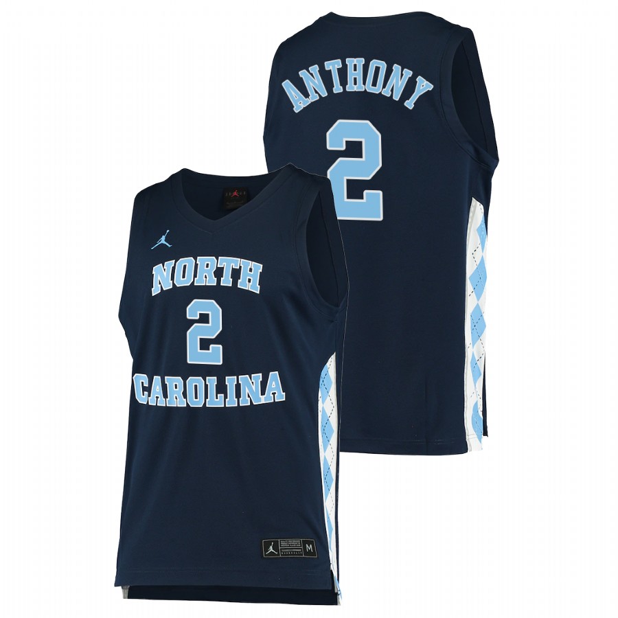 men north carolina tar heels cole anthony 2020 21 alternate college basketball navy jersey