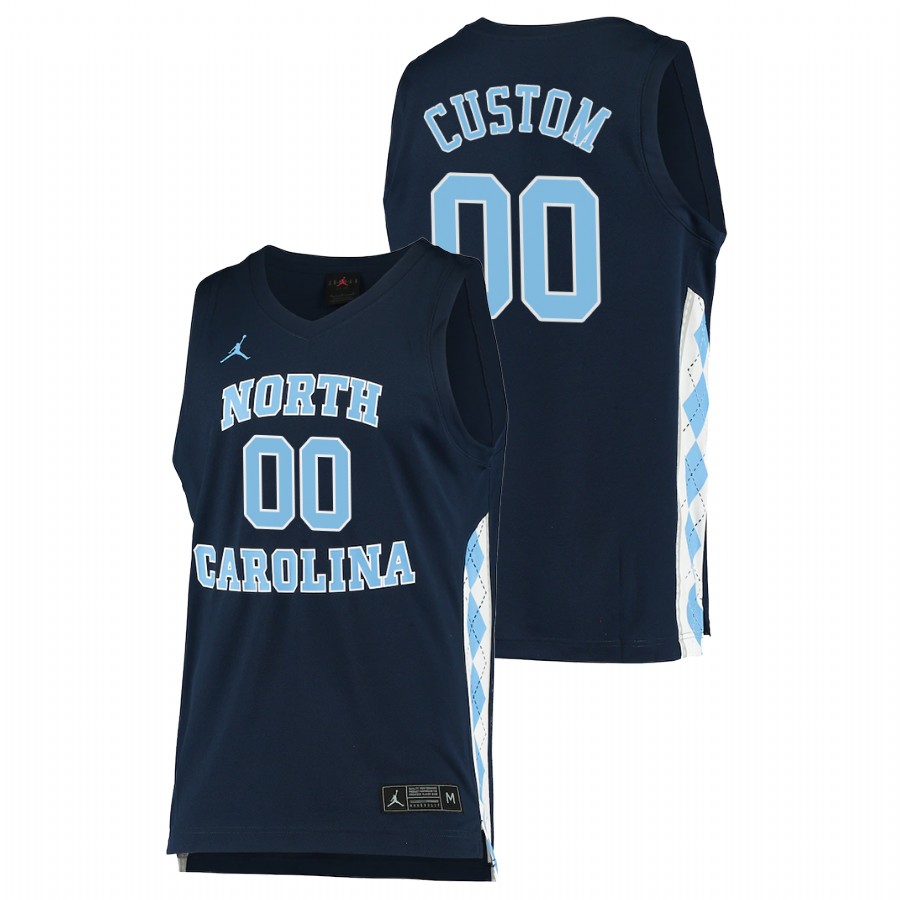 men north carolina tar heels custom 2020 21 alternate college basketball navy jersey