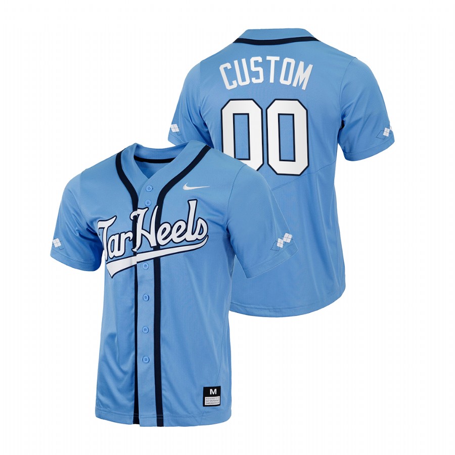 men north carolina tar heels custom blue college baseball jersey