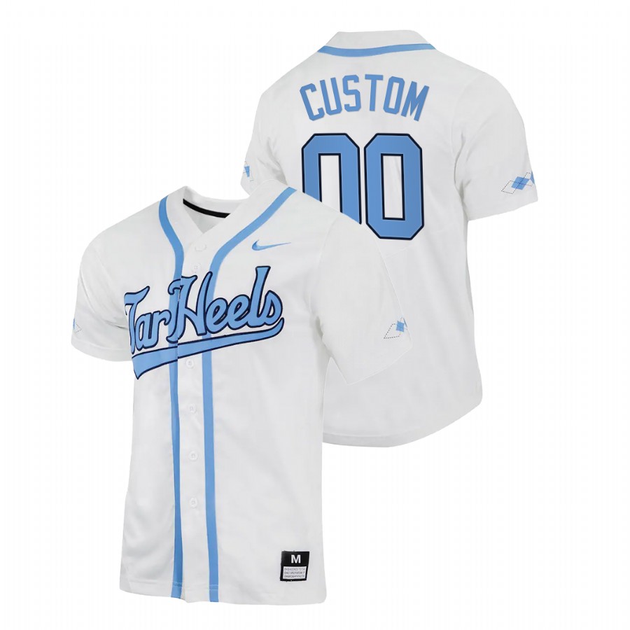 men north carolina tar heels custom white 2022college baseball replica jersey