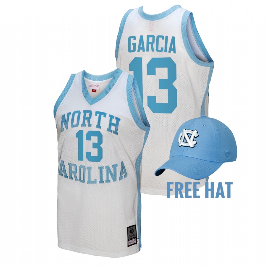 men north carolina tar heels dawson garcia 2022 basketball hardwood classics white jersey