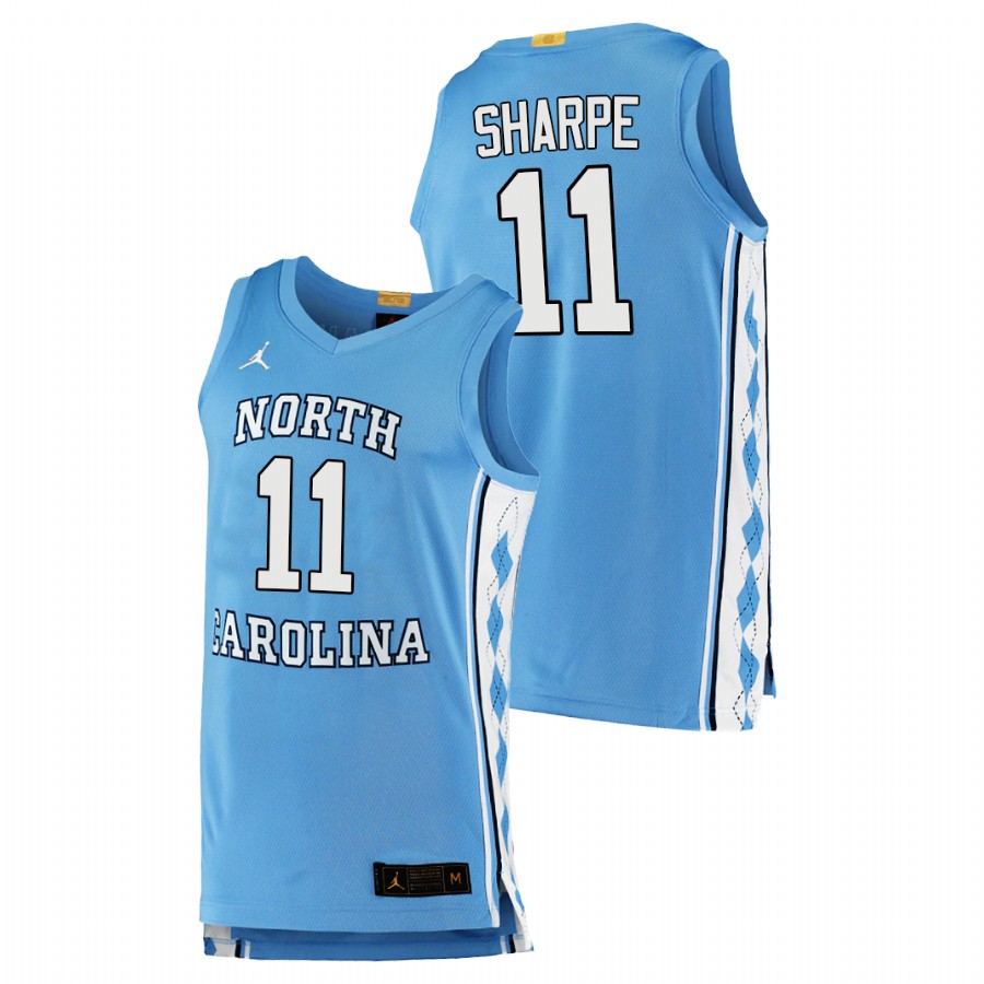 men north carolina tar heels day'ron sharpe 2020 21 college basketball authentic blue jersey