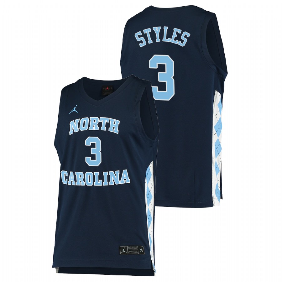 men north carolina tar heels dontrez styles 2022 alternate college basketball navy jersey