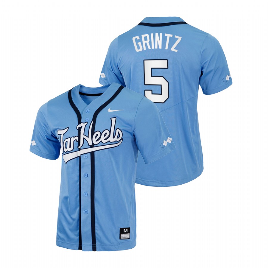 men north carolina tar heels eric grintz blue college baseball jersey