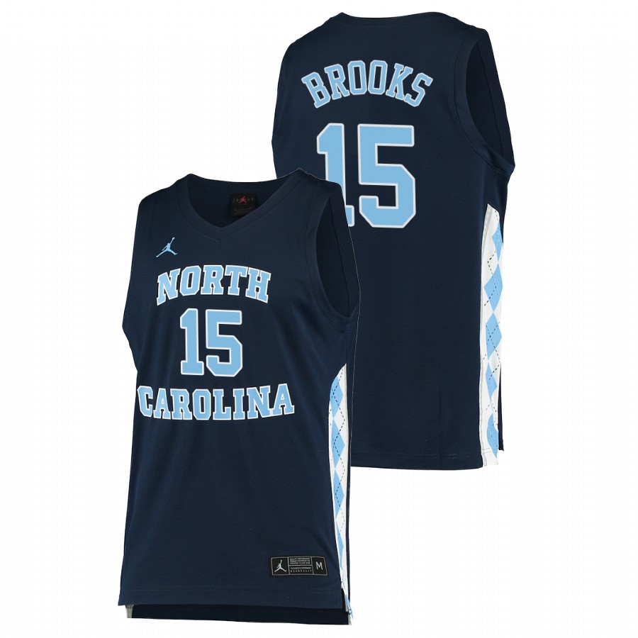 men north carolina tar heels garrison brooks 2020 21 alternate college basketball navy jersey
