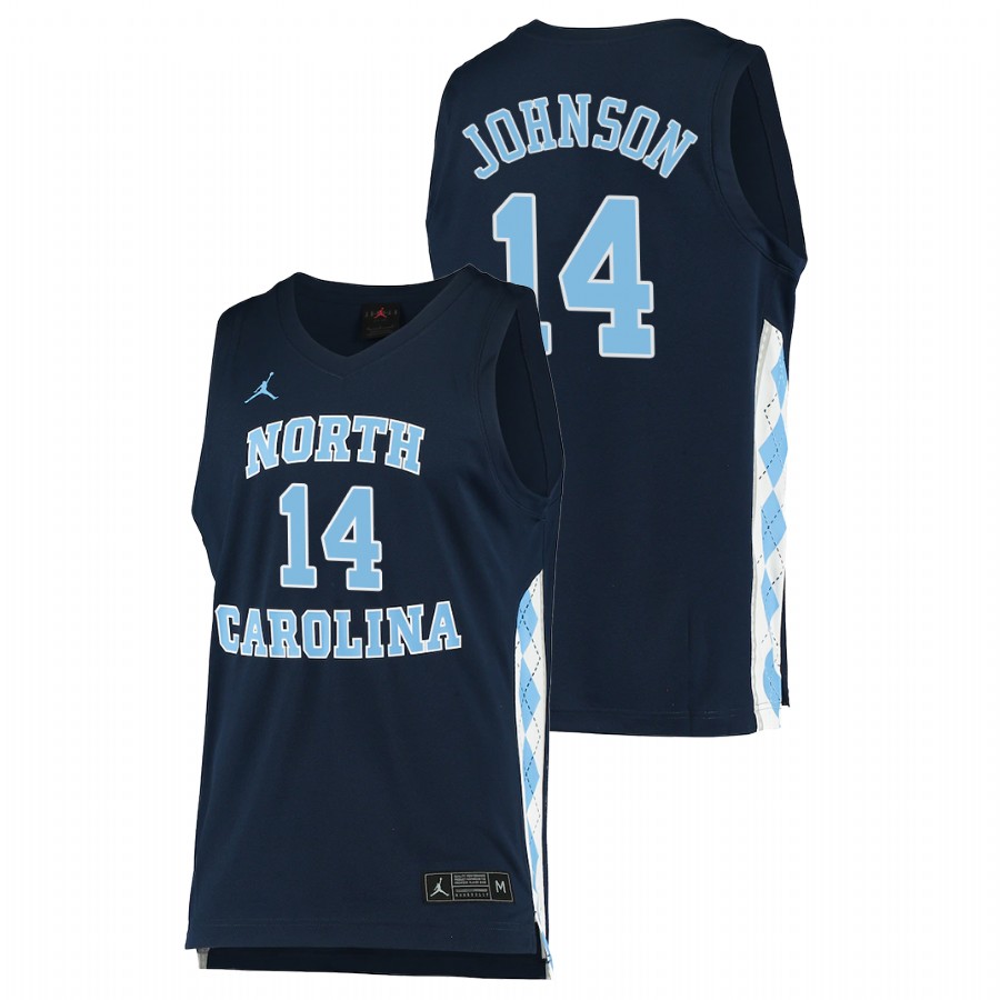 men north carolina tar heels puff johnson 2020 21 alternate college basketball navy jersey
