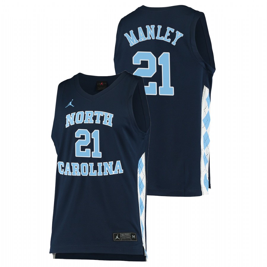 men north carolina tar heels sterling manley 2020 21 alternate college basketball navy jersey