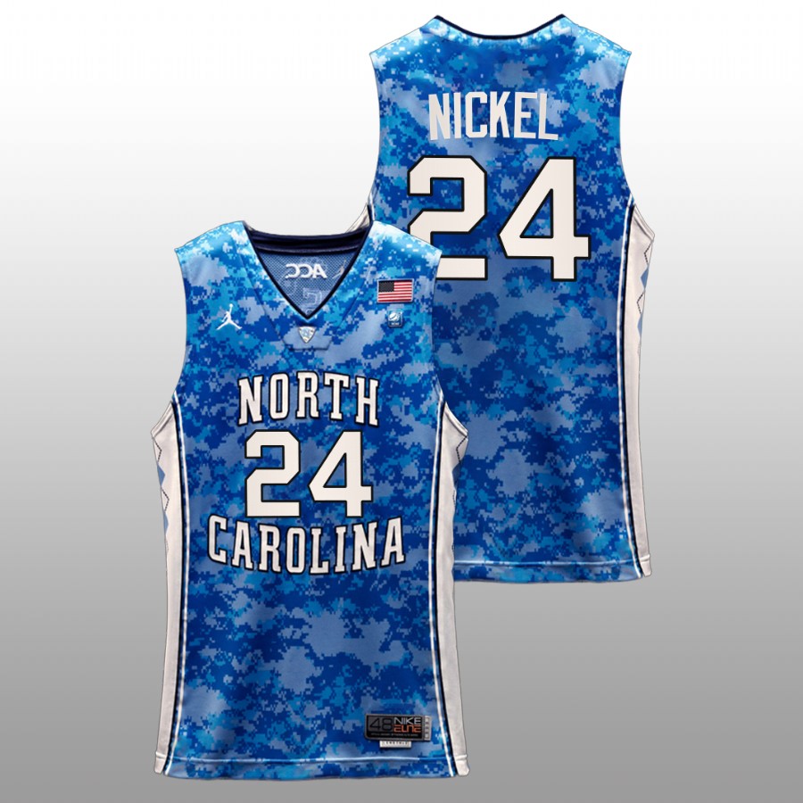 men north carolina tar heels tyler nickel 2022 basketball carrier classic veterans day blue jersey