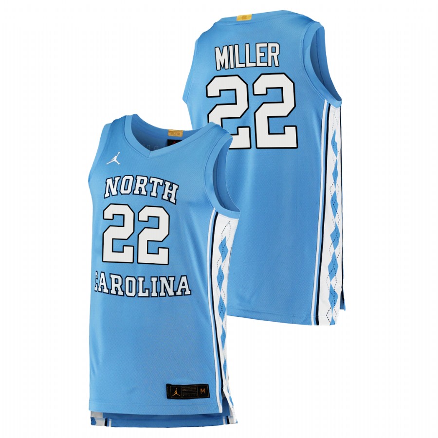 men north carolina tar heels walker miller 2020 21 college basketball authentic blue jersey